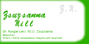 zsuzsanna mill business card